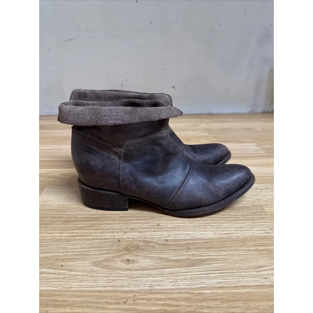Freebird by Steven Yerba Brown Distressed Leather Fold-Over Western Boot Size 9